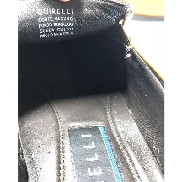 Quirelli Brown Leather Slip On Square Toe Dress Loafers Shoes Men Sz 29/11.5M US - Picture 5 of 16